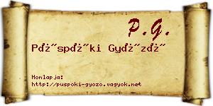 Püspöki Győző névjegykártya
